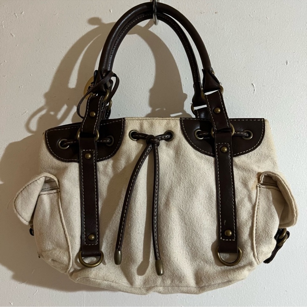 Franco Sarto Beige Cloth Shoulder Bag